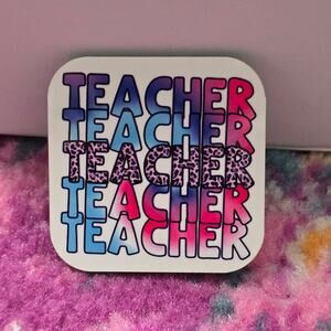 Teacher‎ Blue Handmade Square Refrigerator Magnet
